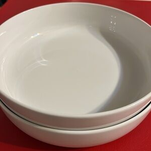 Gibson Home Wide 7.70” Stoneware WHITE Dinner Serving Pasta Bowl set of 2